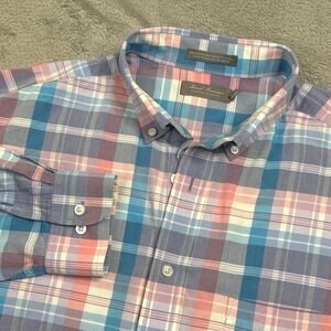 Daniel Cremieux Dress Shirt Men's Size XL‎ Pastel Plaid Long Sleeve Button Front